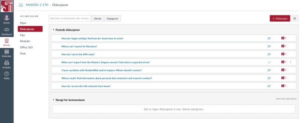 Screenshot discussionboard